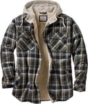 Legendary Whitetails Men's Camp Night Berber Lined Flannel Jacket with Hood, Multicoloured, 4XL Lange