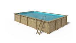 Piscine de jardin en bois - 7,20x4,20  x H.1,45m - avec filtration - BAS758OSP