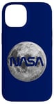 iPhone 14 Retro NASA Worm Logo Full Moon Space Graphic Apollo Artemis Case