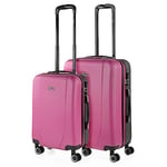 ITACA - Gepäck-Sets, Reisekoffer, Reisekoffer Set, Kofferset, Hartschalenkoffer, Trolley-Set, Luggage - Große Auswahl an Koffer & Trolleys für Jede Reise!, Fuchsia-Anthrazit