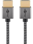 Pro HDMI 2.0 sleeved - Skjermkabel - 1m - Grå