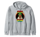 I May Be A Bad Girl But I'm A Damn Good Woman Melanin Queen Zip Hoodie