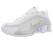 Nike Femme Shox R4 Sneaker, Multicolore (White/White/Metallic Silver/Max Orange 000), 41 EU