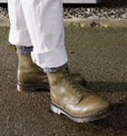 NEW! DR MARTENS OLIVE 101 UB CARRARA LEATHER ANKLE BOOTS SIZE EUR 47 UK 12