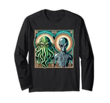 Alien Species Cthulhu and Grey Alien Long Sleeve T-Shirt