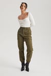 Urban Bliss Womens Khaki Cuffed Cargo Pants - Size 14 UK