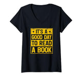 Womens It's A Good Day To Read A Book V-Neck T-Shirt