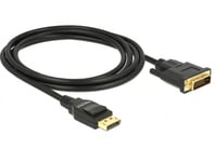 DELOCK – Cable Displayport 1.2 male > DVI 24+1 male passive 2 m black (85313)