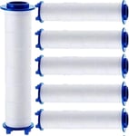 Lot de 6 filtres pour pommeau de douche, 9,5 x 2,4 cm, coton PP, filtre anti-calcaire épais, universel et propre, noyau en coton pour lutter contre le calcaire et le chlore (bleu)