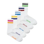 JACK & JONES Men's Jacbenjamin Tennis Socks 5 Pack, White/pack: white, white, white, One Size