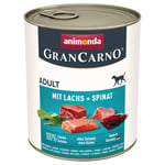 Ekonomipack: Animonda GranCarno Adult 12 x 800 g - Lax & spenat