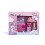 MARTINELIA - Coffret Beauté Licorne Pour Enfant - Set de Maquillage pour Fille : 1 Vernis à Ongles + 1 Eau de Toilette Fraise 20ml + 1 Lime + 6 Fard à Paupières - Cadeau Fille à Partir de 3 Ans