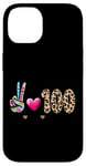 Coque pour iPhone 14 Peace Love 100 Days Of School Cœur léopard