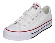 CONVERSE Chuck Taylor All Star EVA Lift Canvas Platform Sneaker, White/Garnet/Navy, 3 UK