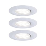 Paulmann 99927 spots LED Calla rond kit de 3 incl. 3x6W IP65 gradable projecteurs Blanc dépoli éclair. d'armoire plastique. lampe enc. 4000K, Matière, 16.5 W, 3er-Set