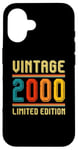 Coque pour iPhone 16 25 ans pour homme femme rétro vintage 2000 édition limitée