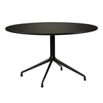 HAY - About a Table AAT20 - Black Base - Black Linoleum - Ø128xH73 cm - Matbord - Hee Welling - Svart - Metall/Trä/Syntetiskt