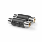 HQ 2x RCA Female Socket to 2x RCA Socket Cable Extension Phono Adapter Joiner