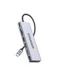 Essager Docking Station EHB08-QK0G-Z HDMI 2xUSB-A SD card TF card (gray) USB-hub - Grå