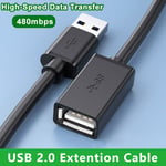 Câble d'extension USB 2.0 mâle à femelle,480Mbps,diviseur de données,connecteur d'extension pour ordinateur portable,PC,souris Gamer,Smart TV,disque dur - Type 3m