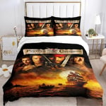 Y693 Lakanat 3D-Painetut Anime-Vuodevaatteet, Pirates Of The Caribbean Quilt Peitto Fam_135x200cm 53x78in