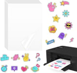 100 Pièces Feuille Papier Transparent Autocollant Imprimante Kit, Papier Stickers Imprimante Imprimable Waterproof, pour Imprimante Laser Papier Collant Transparent