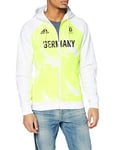 adidas Homme Ger Mhe Kapuzensweat Pull capuche pour homme, Blanc/Bleu Roi., 56 EU