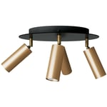 Lampe avec 4 spots et abat-jour Tub-E14 et Rose-One xxl ronde Sans ampoule - Bronze satiné - Sans ampoule