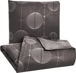 Sonive Housse de Couette 135x200 cm + 80x80 cm, Couette 4 Saison 100% Couette en Microfibre, Gris foncé