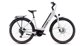 Vtc electrique cube touring hybrid one 625 easy entry shimano cues 9v 625 wh 700 mm blanc cotton gris 2025