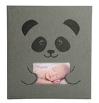 Exacompta - Ref 16561E - Zephire Panda Baby Large Photo Album - 290 x 320mm in Size, 30 White Pages, Holds Up To Approx. 300 Photos - Dark Grey Windowed Cover