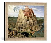 Kunst für Alle 'Image encadrée de Pieter Brueghel l'Ancien Tower of Babel, 1563, d'art dans Le Cadre de Haute qualité Photos Fait Main, 40 x 30 cm, Argent Raya