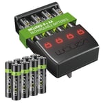 Venom Pro Charge Plug In Wall Battery Charger plus 8 x AA Rechargeable Batteries