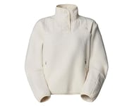 THE NORTH FACE Women's Cragmont Fleece 1/4 Snap Sweatshirt, White Dune, XXL