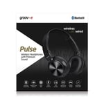 GROOV-E PULSE HEADPHONES WIRELESS BLUETOOTH OR CORDED SUPER BASS BLACK