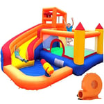 Ballsea Grand château Gonflable avec Ventilateur, Toboggan Sec ou Eau, Convient pour Les Enfants de 3 à 10 Ans, Children's Bouncy Castle pour l'intérieur ou l'extérieur 320 x 280 x 232 cm