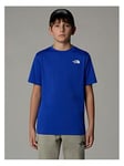 THE NORTH FACE Junior Boys Reaxion Short Sleeve Tee - Blue, Blue, Size S=7-8 Years