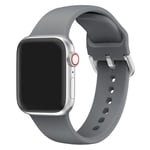 Apple Watch Series 5 40mm silikoninen kellonauha - Tummanharmaa Hopea/Harmaa