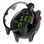 För Garmin Forerunner 255 Anti-scratch Anti-fall Hard Pc Watch Case Protective Cover Med Härdat Glasskydd Black