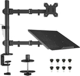 BONTEC Monitor Arm Mount with Laptop Tray for 13 to 27 inch LCD LED Screen & up