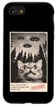 Coque pour iPhone SE (2020) / 7 / 8 Drôle Chat Selfie Noir et Blanc Roswell Photo Animal UFO