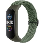 Flätat klockband för Xiaomi Mi Band 7 6 5 4 3 Rem Elastiskt justerbart armband för Amazfit Band 5 Band Ersättningsarmband grön For Xiaomi Mi Band 5 green