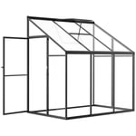 Greenhouse Trädgårdsbod Med Justerbart Tak & Låsbar Dörr, Aluminiumlegering, 182X122Cm, Svart