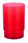 Spirella, Verre à Dents Transparent en Acrylique Élégant et Pratique pour Salle de Bain, Design Moderne, Idéal pour Organiser Vos Accessoires, Taille Unique, Rouge