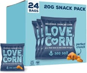 LOVE CORN Sea Salt Crunchy Corn Snack 20g x 24 Bags – Healthy Snacks Ideal for &