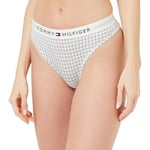 Tommy Hilfiger String Femme Print Tanga, Blanc (Ctb Grid Check Ivory), XL