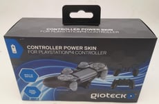 Gioteck Black Controller Power Skin cover (Built-in Battery) (PS4) PlayStation