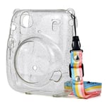 -Étui de protection pour appareil photo instantané Instax Mini 11,sac en cristal transparent,housse,Fuji - Type White #C