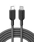 Anker cable USB C vers USB C 2.0, 310 câble de charge USB C (60 W/3 A) charge rapide pour iPhone 15, Samsung Galaxy S22, iPad Pro 2021, iPad Mini 6, iPad Air 4, MacBook Pro 2020, Switch (300 cm)