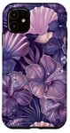 Coque pour iPhone 11 Violet Moderne Floral Coastal Petite-fille – Tendance